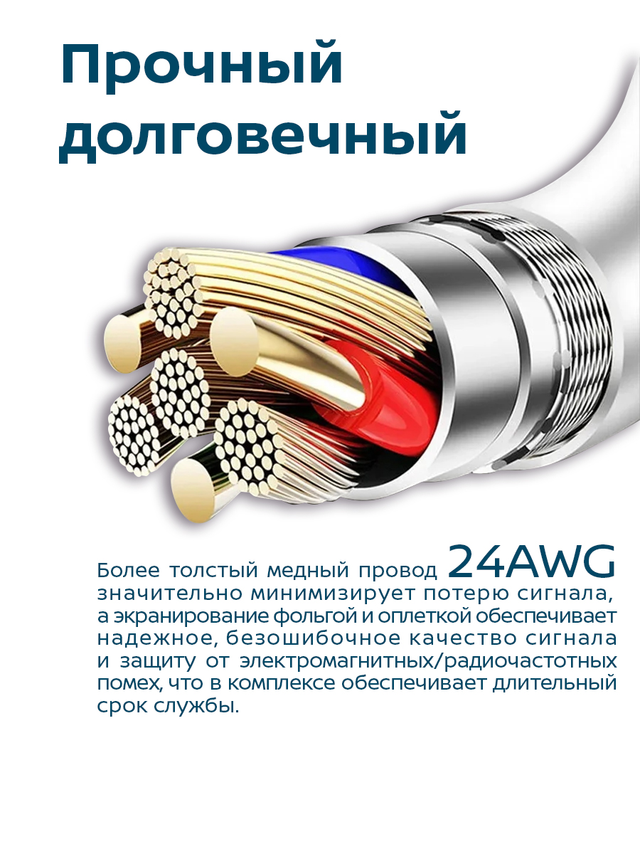 Кабель для зарядки USB Type C - Type-C High-speed, Belsis, 1,5 метра, 100W 5А быстрая зарядка, до 480 Мбит/с передача данных, BW1885